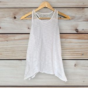 Old Navy white heathered cotton tank top in large (10/12)